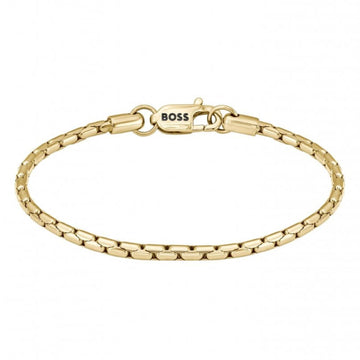 Ανδρικό ατσάλινο βραχιόλι Boss 1580606m σε χρυσό χρώμα.